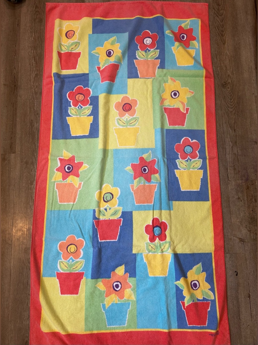 VTG Terrisol Floral Multicolor Large Beach Towel 100% Cotton